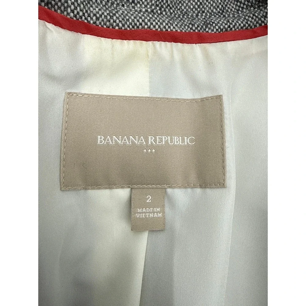 Banana Republic Gray Textured Blazer Jacket Tailored Workwear Womens Size‎ 2